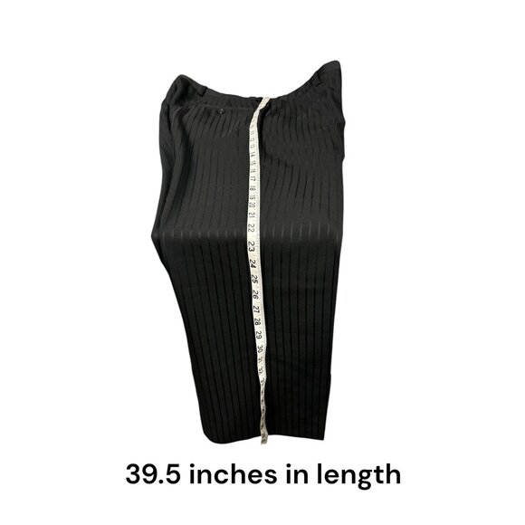 Emporio Armani Black Pinstripe Wool Viscose Mens Trousers Size 35 - Picture 8 of 9